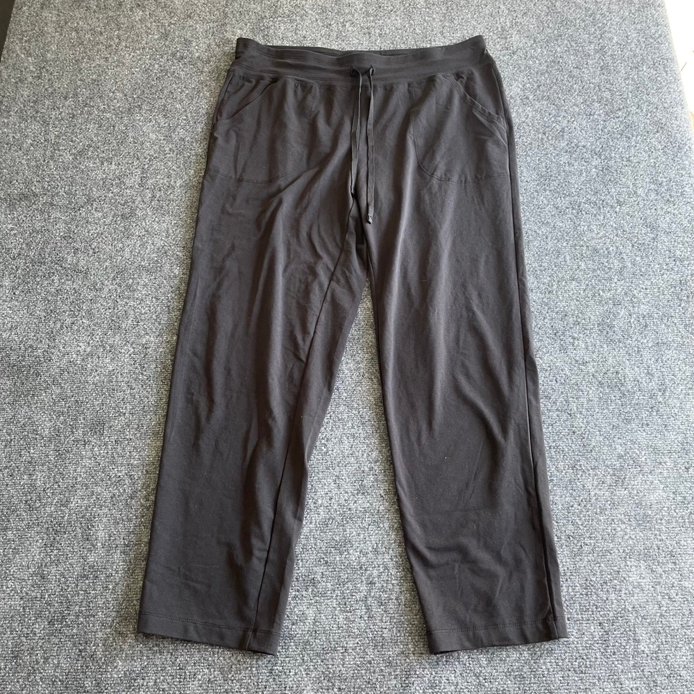 Athletic Works Womens XL 16-18 Black Knit Lounge Pants Drawstring‎ Straight Leg